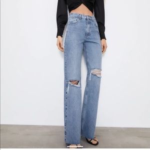 Zara High rise wide leg jean